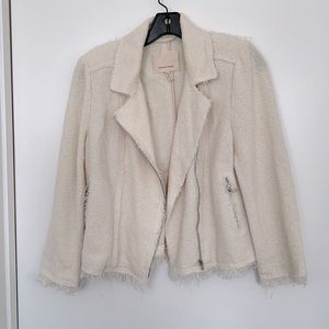 Rebecca Taylor Cream Peplum Jacket | Sz 8